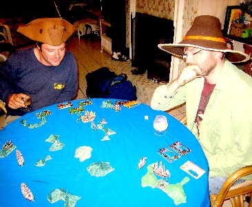 Mission & Chad pondering their next move in the pirate game