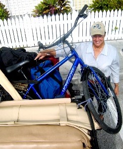 Shay puzzling out how to get everything in