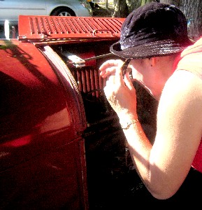 Shay peering at the engine