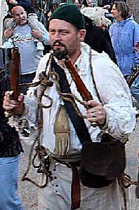 Conrad with weapons at the ready