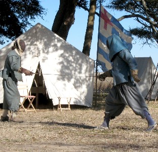 James Paul and Michael Browing sword fight