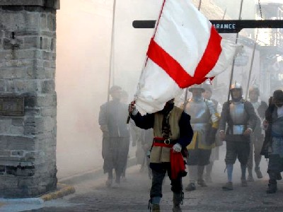 Buccaneer flagman leading the troops