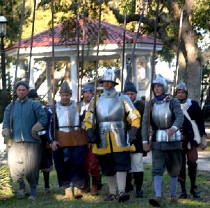 The pikesmen at attention