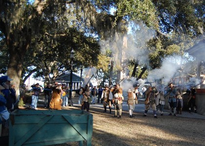 Bucaneers march into the square