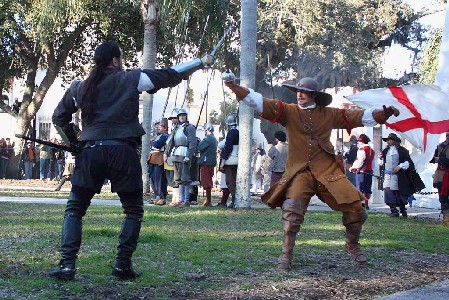 Carlos fighting with the English