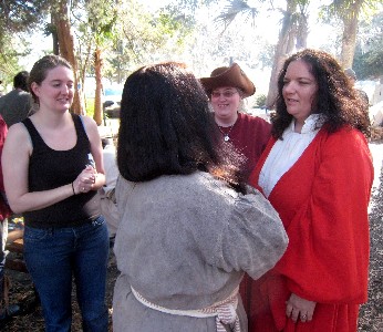 The girls talking about hugging