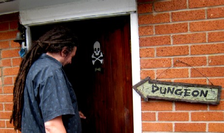 Lee going into his garage