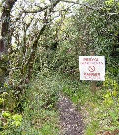 Portmeirion Walking Path Warning Sign